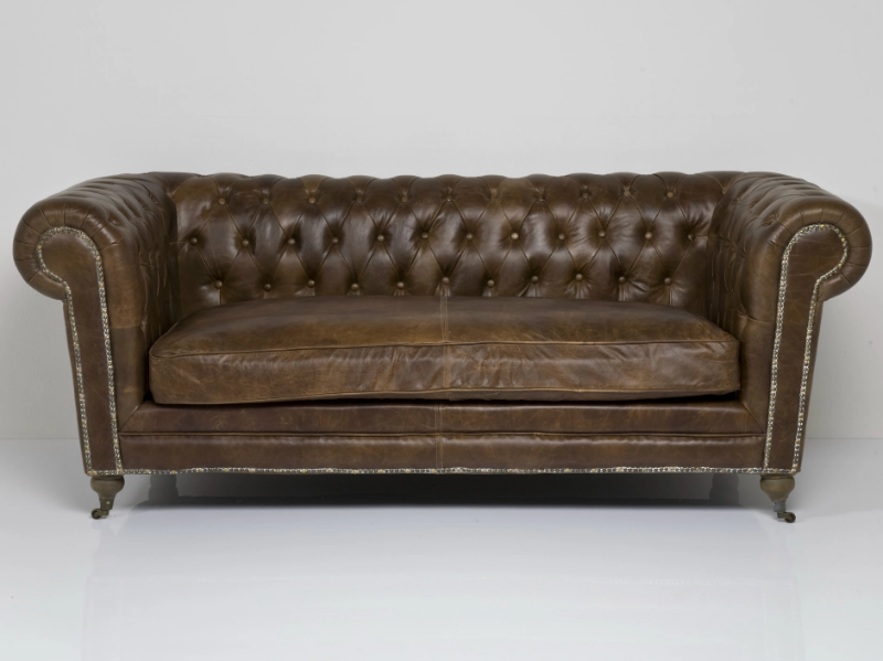 OXFORD VINTAGE DELUXE - Tufted leather sofa by KARE Design