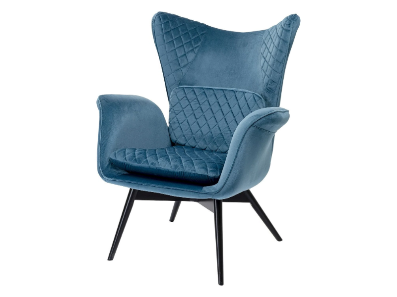 TUDOR VELVET - Wing fabric armchair with armrests by KARE Design