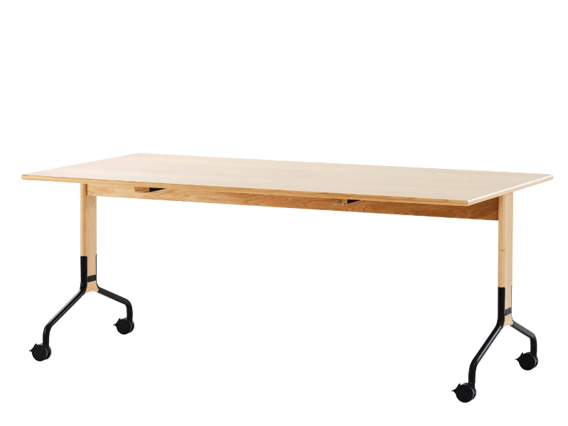 ROLLO - Rectangular wood veneer table with castors by Karl Andersson