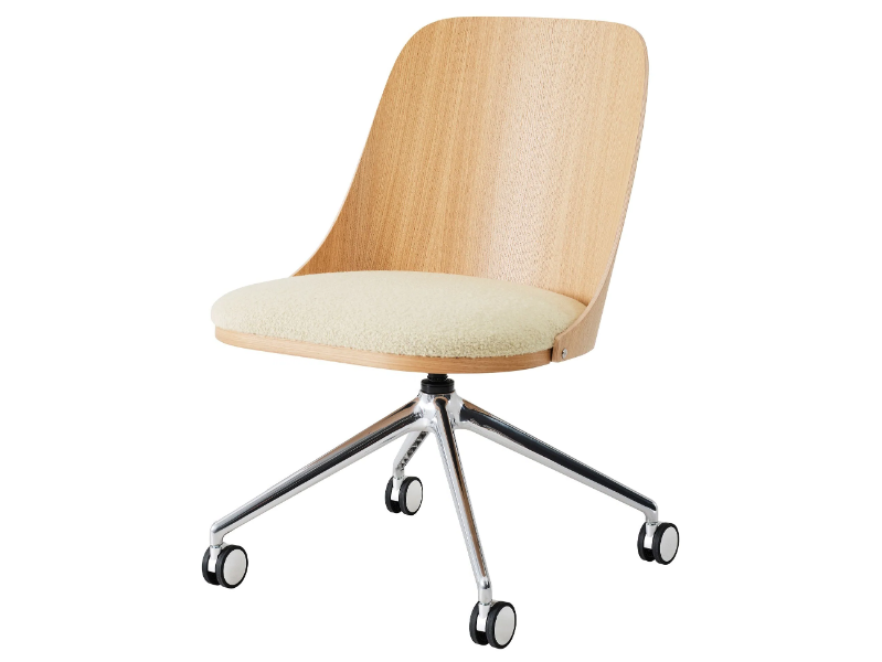 SANDER CONFERENCE - Trestle-based wooden chair with castors by Karl Andersson