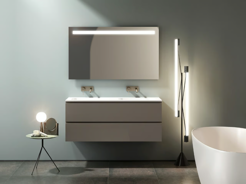 SIGNATURE 06 - Double wall-mounted vanity unit with mirror by Karol