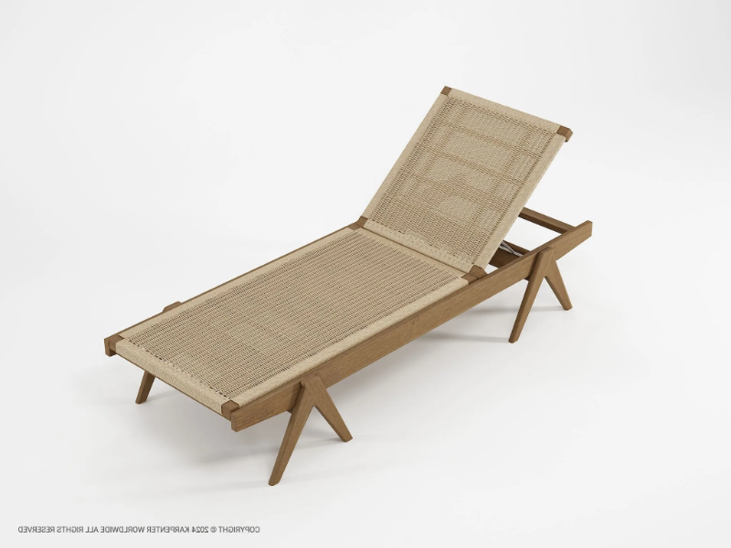 TRIBUTE OUTDOOR - Recliner teak sun lounger by KARPENTER