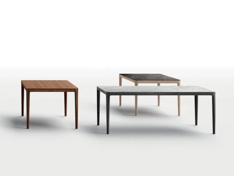 AFFIORO - Rectangular wooden dining table with marble top by Kico
