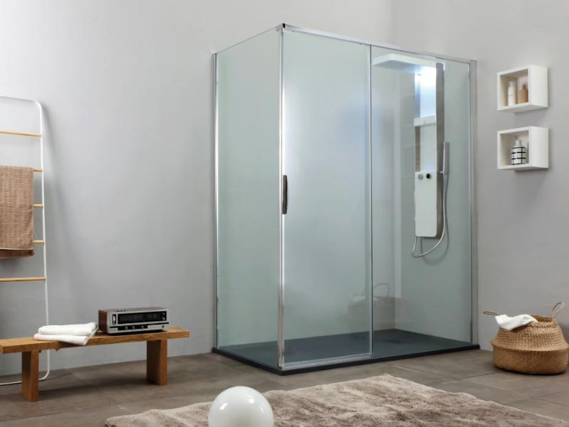 GL8 - Corner shower cabin with sliding door by Kinedo