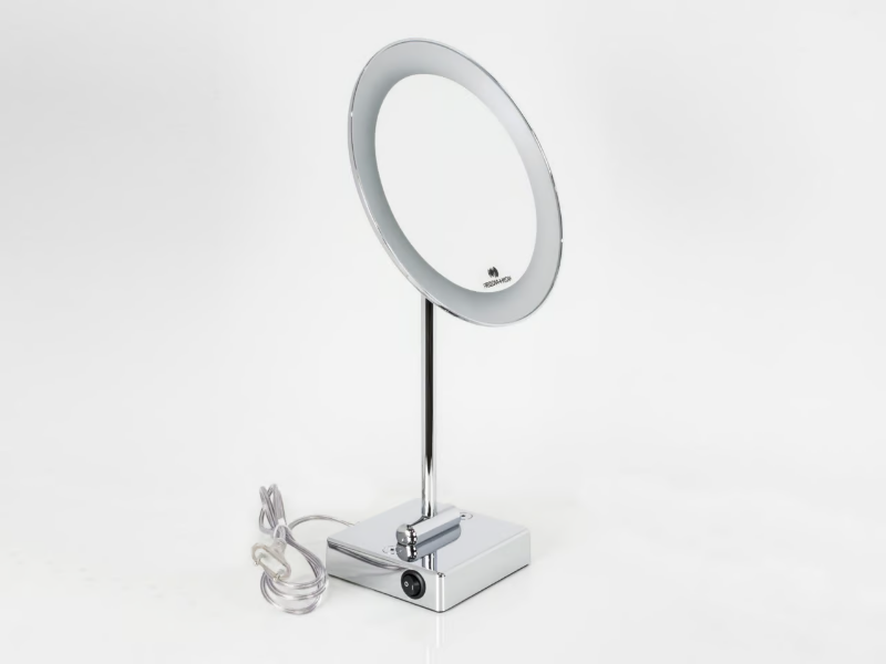 DISCOLO LED - Countertop round shaving mirror with integrated lighting by KOH-I-NOOR