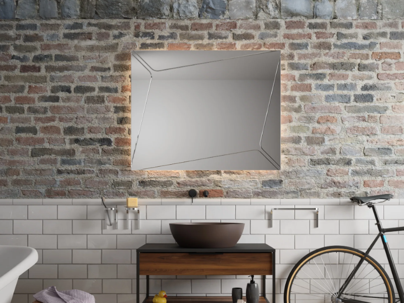 GRAFFI - Rectangular mirror with integrated lighting by KOH-I-NOOR