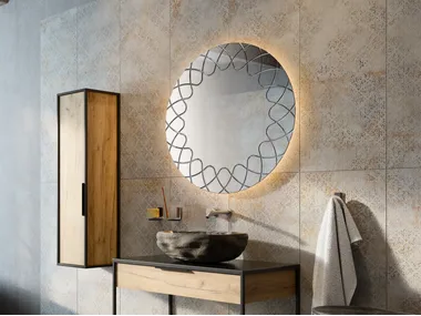 GRAFFI - Round mirror with integrated lighting by KOH-I-NOOR