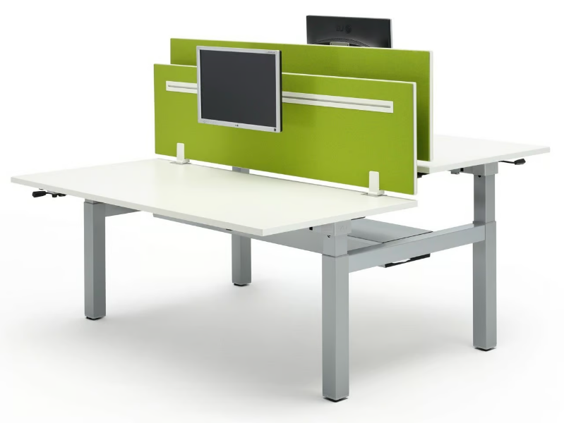 TALO.S - Height-adjustable multiple office desk with desk screens by König Neurath