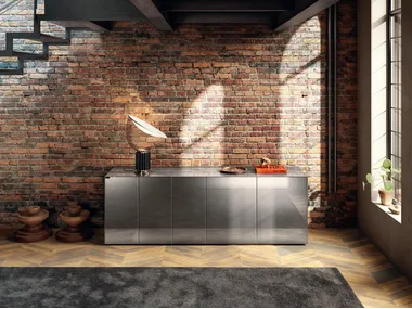 MATERIA - 1006B - Glass sideboard with doors by Lago