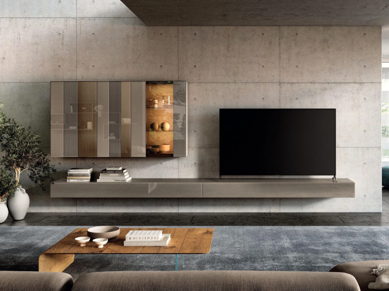 N.O.W. - 2677 - Wall-mounted glass storage wall by Lago