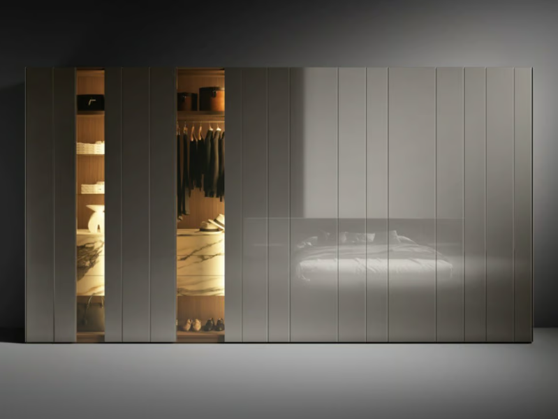N.O.W. - Glass wardrobe with sliding doors by Lago