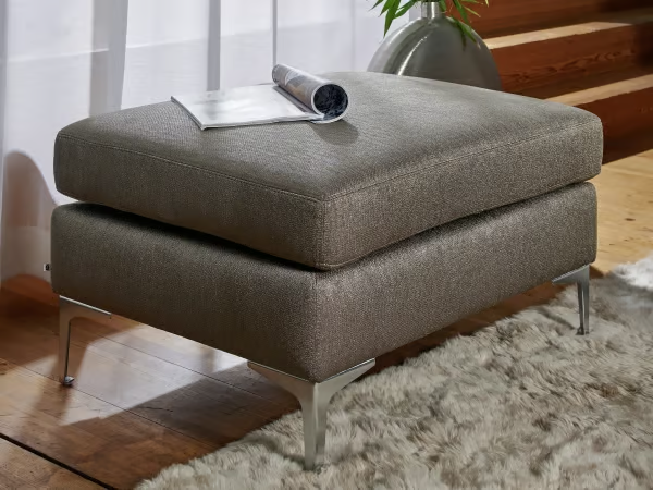 CORNER - Upholstered fabric footstool by Lambert