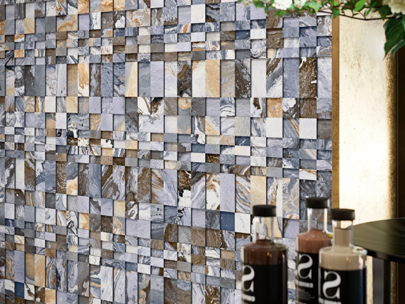 CANYON - Recycled material and technical porcelain mosaic by land porcelanico