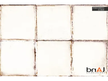 LOOKBACK WHITE - Technical porcelain wall/floor tiles with metal effect by land porcelanico