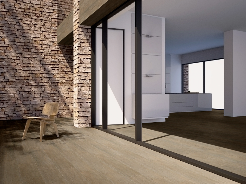 MENSA - Technical porcelain flooring with wood effect by land porcelanico