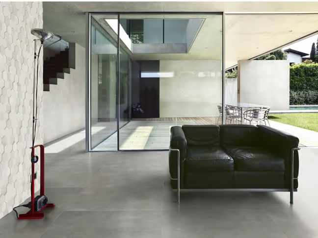 PORTLAND - Technical porcelain flooring with concrete effect by land porcelanico