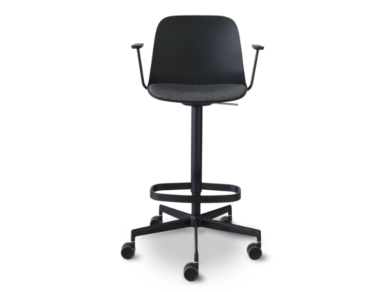 SEELA - Stool height-adjustable with castors with armrests by Lapalma