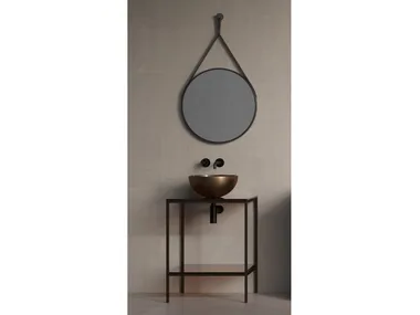 MAKE 35 - Floor-standing single vanity unit with mirror by LASA IDEA
