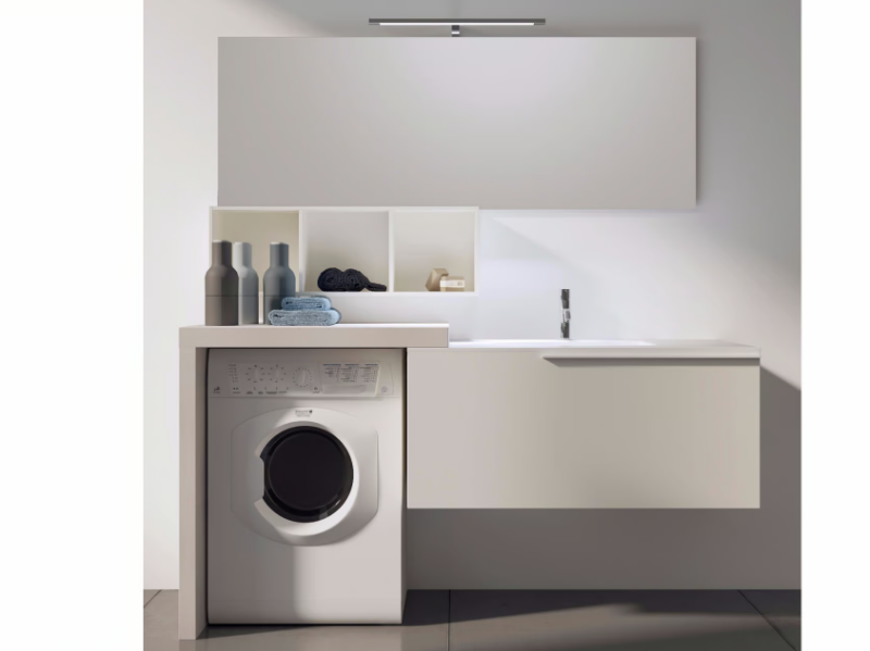 MAKE WASH 04 - Sectional laundry room cabinet with mirror by LASA IDEA