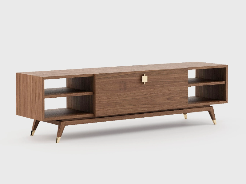 ANTOINE - Walnut TV cabinet with flap doors by Laskasas