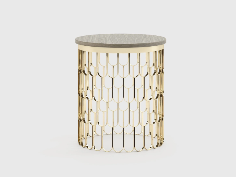 BRENDA - Round stainless steel coffee table for living room by Laskasas