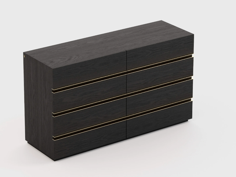 CONNOR - Oak chest of drawers with integrated handles by Laskasas