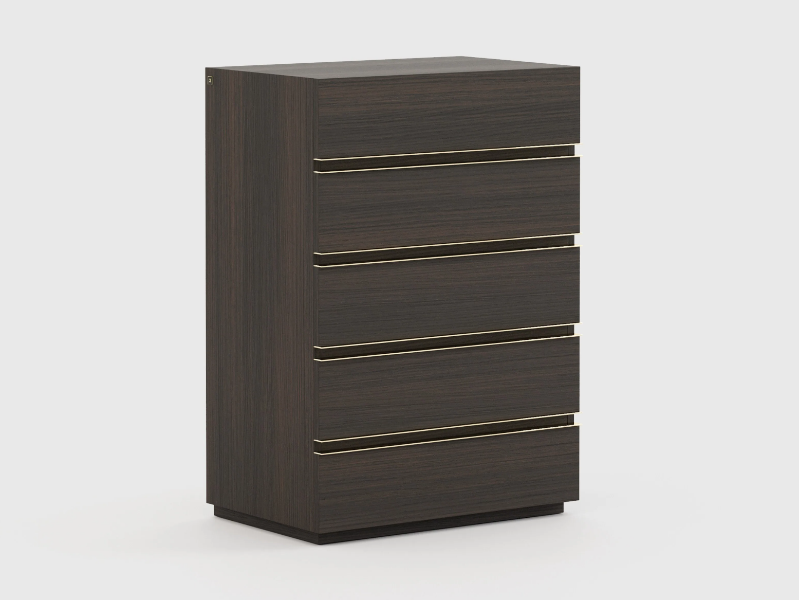 CONNOR - Oak chest of drawers with integrated handles by Laskasas