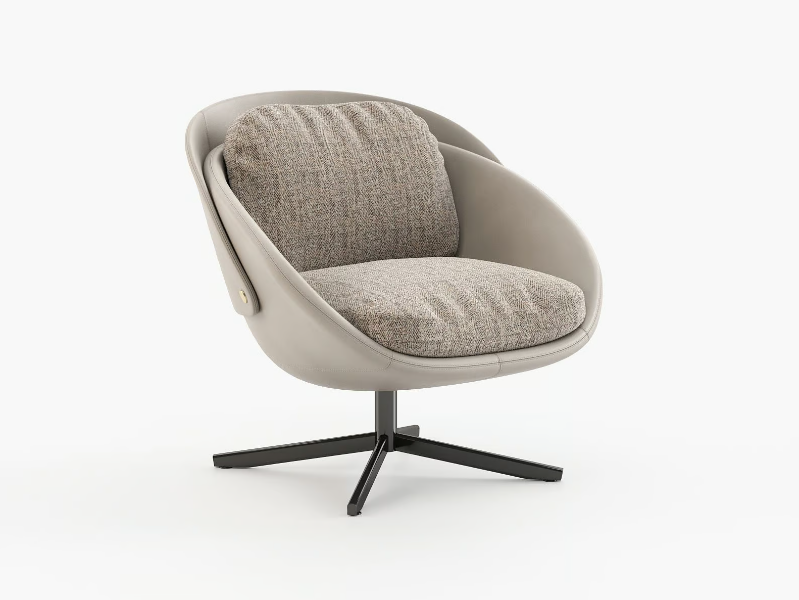 GEORGE - Swivel armchair with 4-spoke base by Laskasas