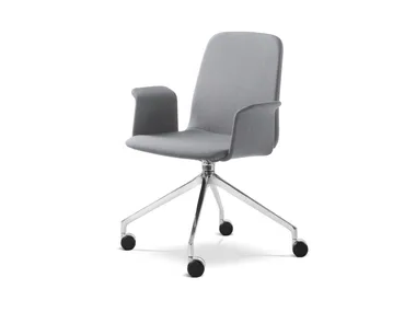 SUNRISE 152 BR F75-N6 - Fabric office chair with castors with armrests by LD Seating