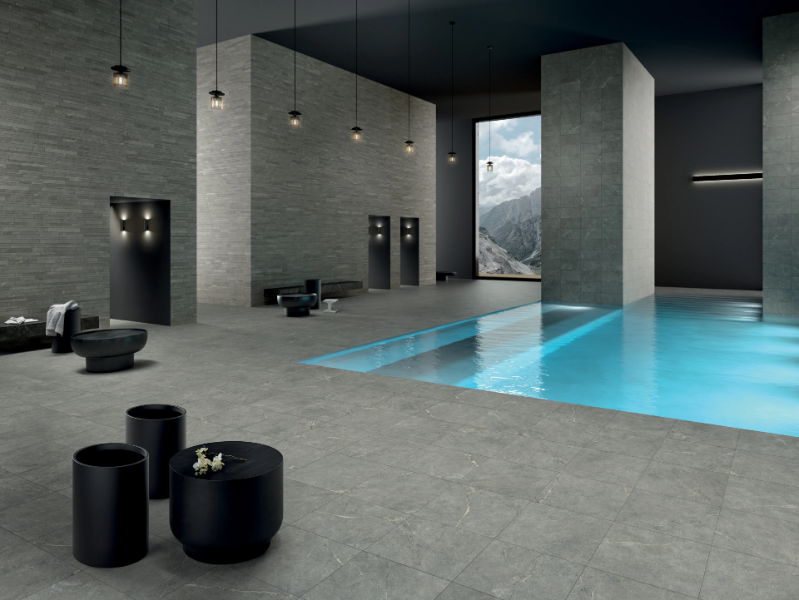 ANTHOLOGY GRAY - Indoor/outdoor porcelain stoneware wall/floor tiles with stone effect by LEA CERAMICHE