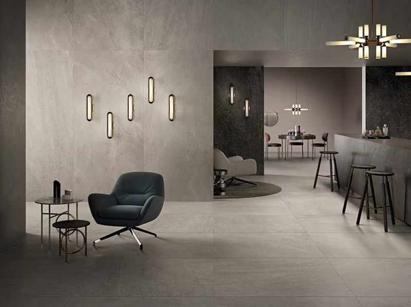 SLIMTECH NEXTONE NEXT GREY - Porcelain stoneware wall/floor tiles with stone effect by LEA CERAMICHE