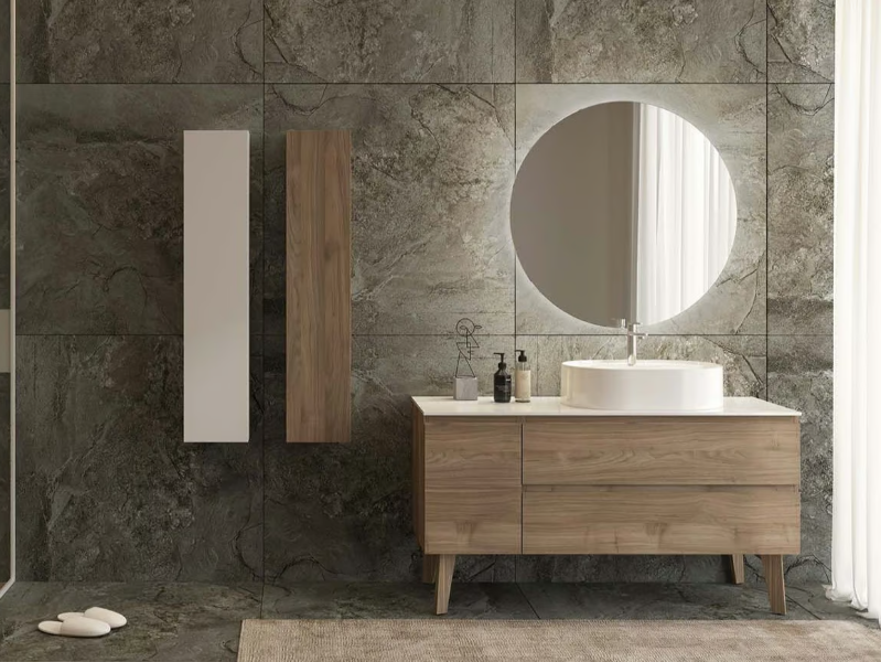 FREEDOM FL01 - Wooden vanity unit with mirror by LEGNOBAGNO