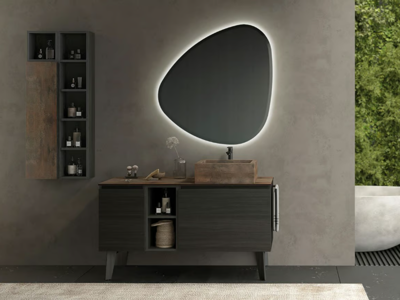 FREEDOM FL09 - Single HPL vanity unit with mirror by LEGNOBAGNO