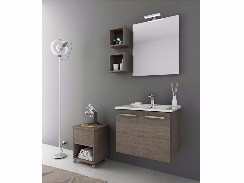 HARLEM H1 - Wall-mounted vanity unit with doors by LEGNOBAGNO