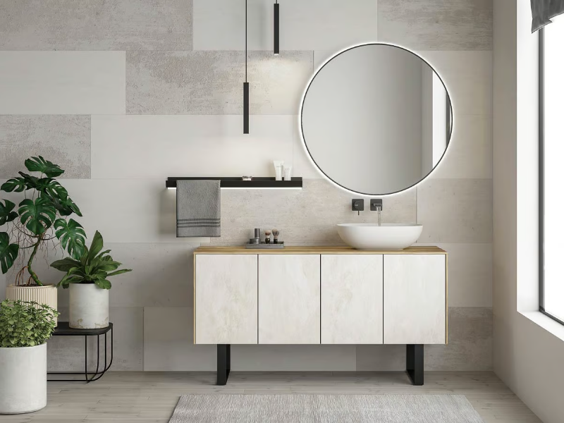 LIFE 07 - Floor-standing single vanity unit with doors by LEGNOBAGNO