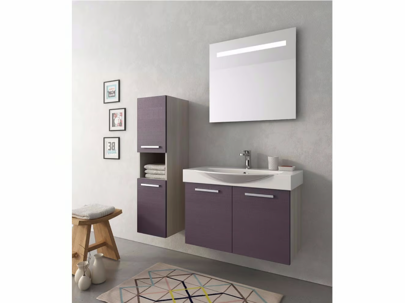 MANHATTAN M7 - Wall-mounted vanity unit with doors by LEGNOBAGNO