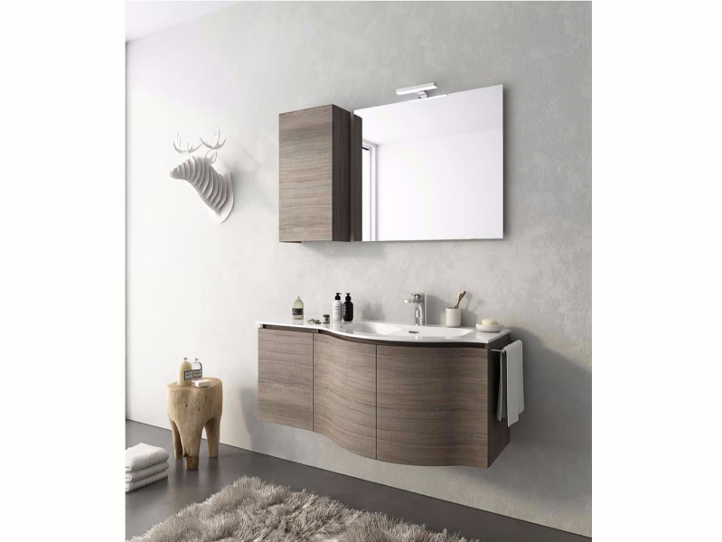 URBAN COMPONIBILE 09 - Wall-mounted vanity unit with doors by LEGNOBAGNO