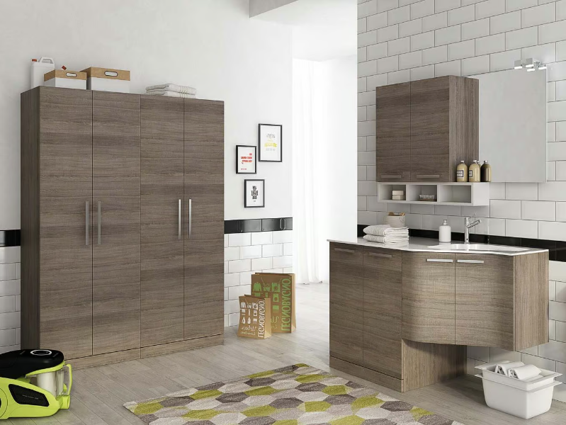 URBAN LAUNDRY 11 - Laundry room cabinet with hinged doors with sink by LEGNOBAGNO
