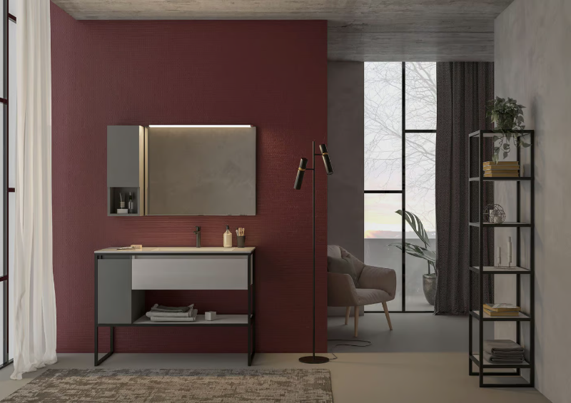 URBAN STRUTTURA 02 - Floor-standing oak vanity unit by LEGNOBAGNO