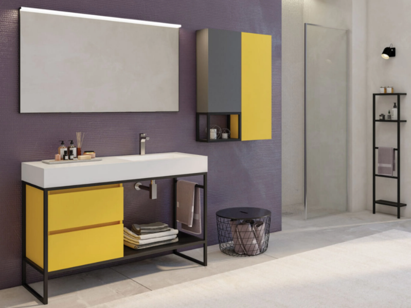 URBAN STRUTTURA 06 - Floor-standing vanity unit by LEGNOBAGNO