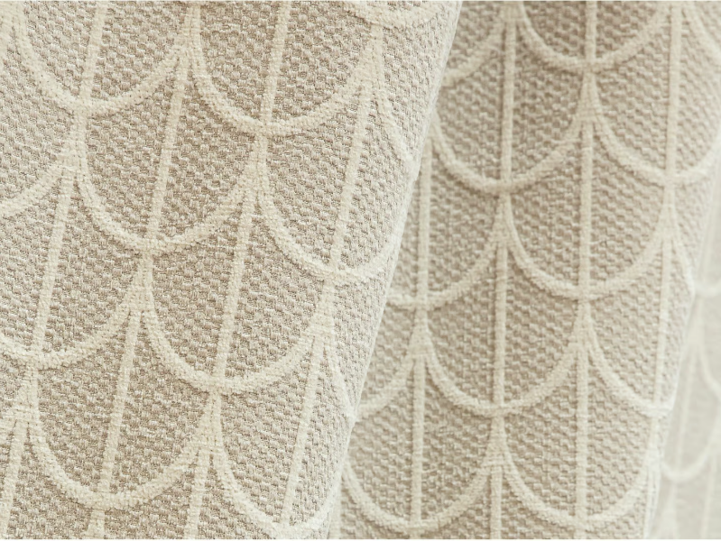PARURE - Polyester fabric with graphic pattern for curtains by LELIEVRE