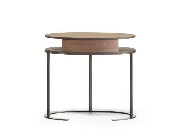 ORTIS - Oval wooden coffee table with storage space by Lema