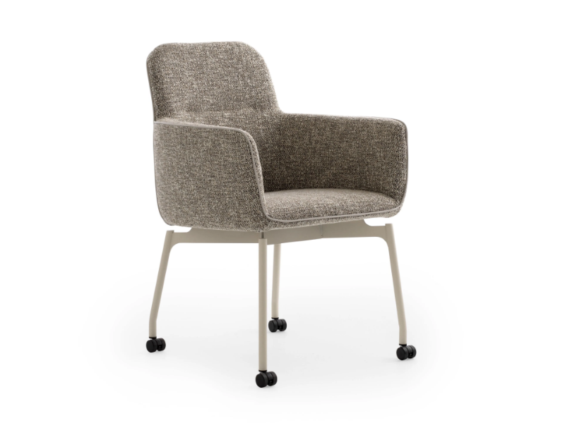 LXR20 - Fabric chair with castors by LEOLUX LX