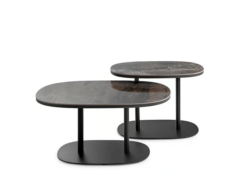 LXT09 - Rectangular metal coffee table for living room by LEOLUX LX