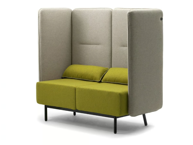 AROUND - 2 seater fireproof fabric sofa with USB socket by Leyform