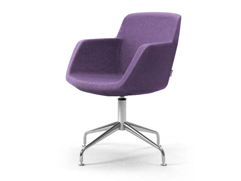 GAIA - Trestle-based upholstered fabric chair by Leyform