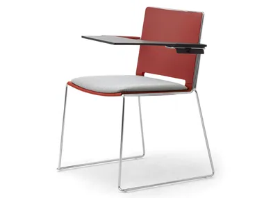 ILIKE - Sled base polypropylene training chair with writing tablet by Leyform