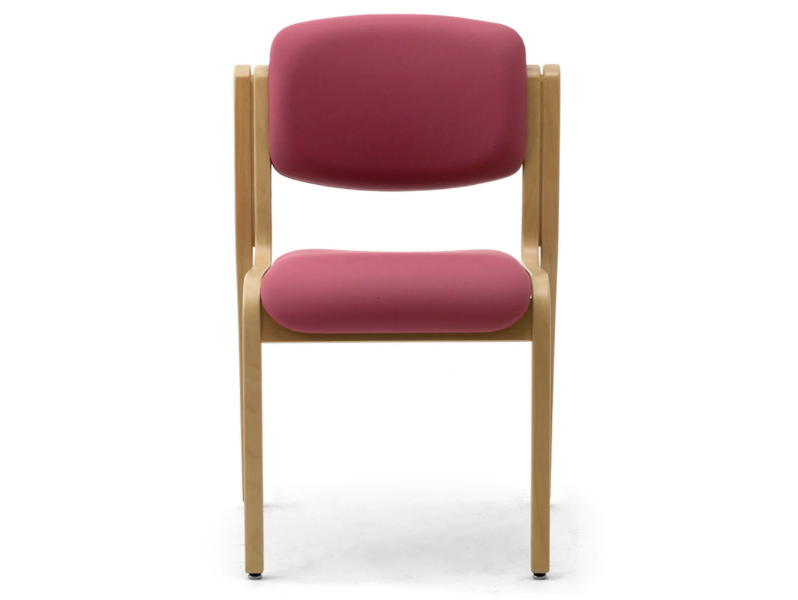 KALOS 3 - Stackable laminated wood and fabric chair by Leyform