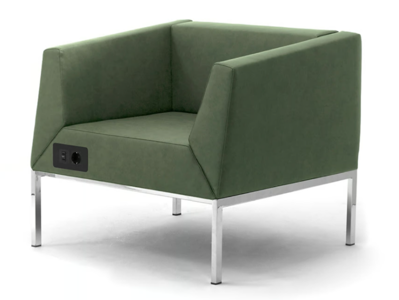 KOS - Leather armchair with USB by Leyform