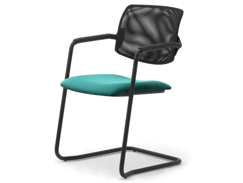 LAILA - Cantilever steel and fabric chair by Leyform